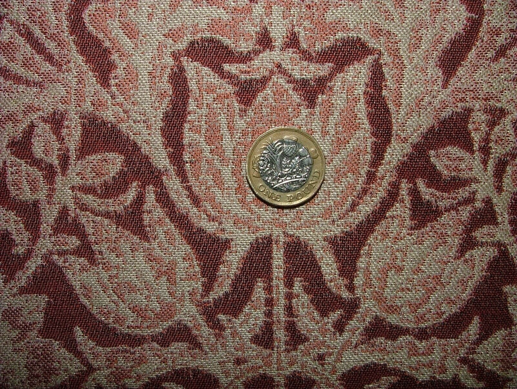 35 Metres Riverhill Claret Woven Jacquard Fabric Curtain Upholstery Cushion