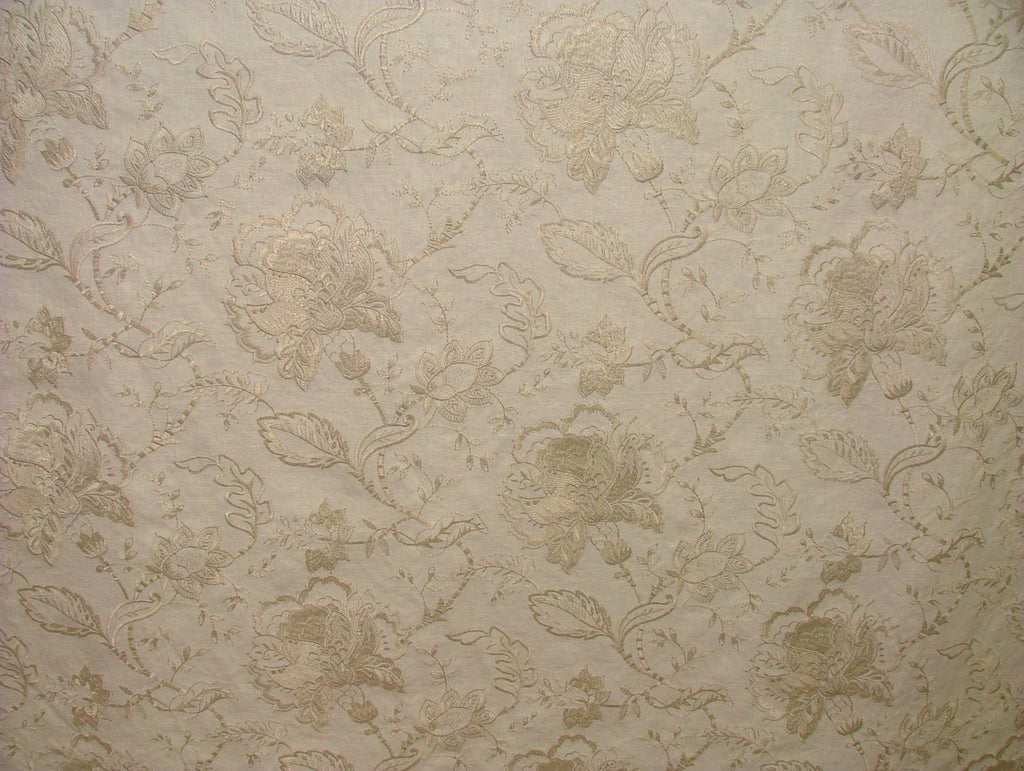 Sandringham Embroidered Curtain Fabric Natural Upholstery  Cushion 23 Metres5