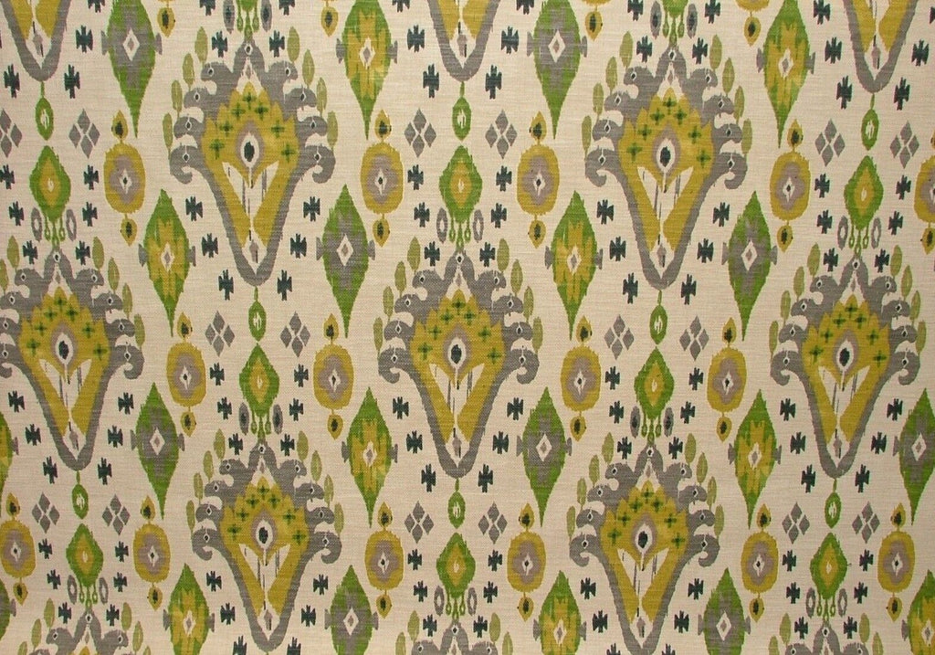 iLiv Boho Citrine Ikat Linen Blend Cotton Curtain Upholstery Cushion Fabric