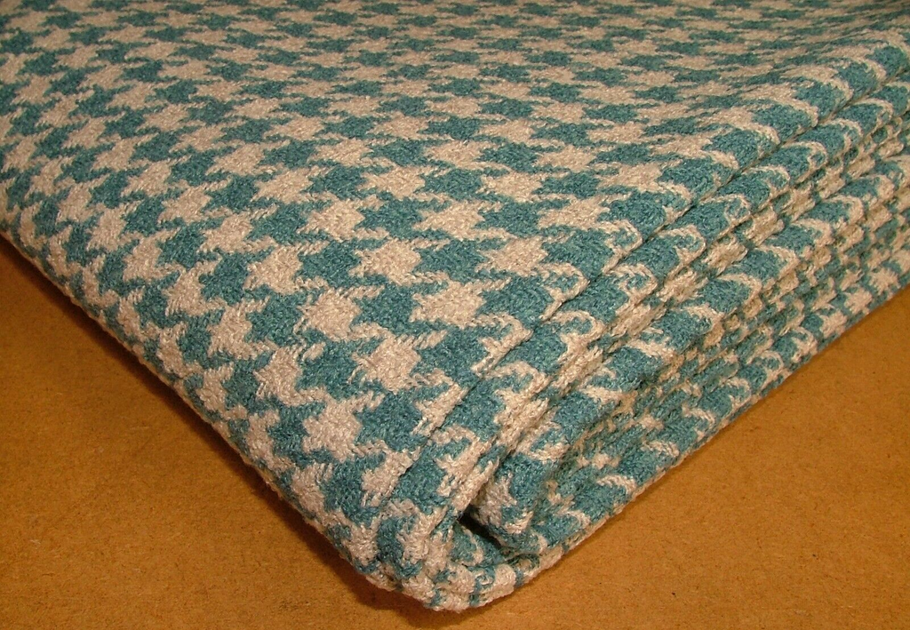 2.6 Metres iLiv Houndstooth Ocean FR Upholstery Fabric Cushion Upholstery