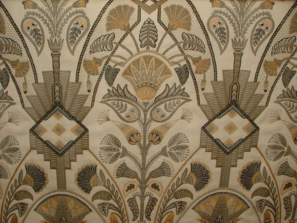 Art Deco Madison Soft Gold  Woven Jacquard Curtain Upholstery Cushion Fabric