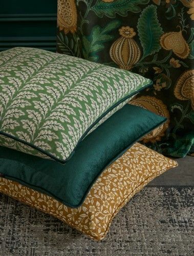 Morris Leaf Forest Green Cotton Curtain Upholstery Cushion Roman Blind Fabric