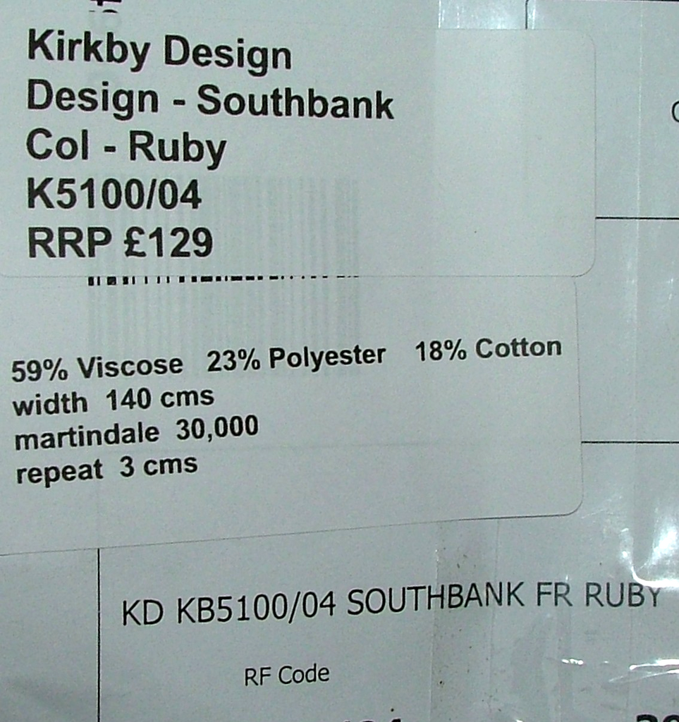 London Underground Upholstery Fabric Southbank Line Ruby RRP £1290.00 - 10 Metre14