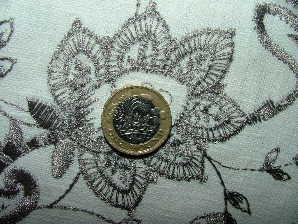 Sandringham Embroidered Curtain Fabric Natural Upholstery  Cushion 6 Metres11