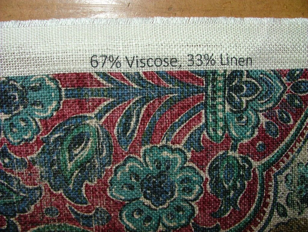 3 Metres iLiv Sari Carmine Linen Blend Fabric Cushion Curtain Upholstery