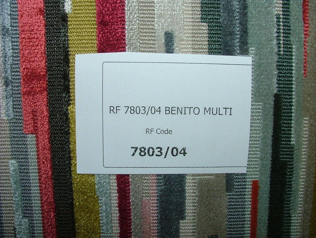 13.5 Mts Romo Benito Multi Velvet Fabric Upholstery Cushion Curtain RRP £1917.00