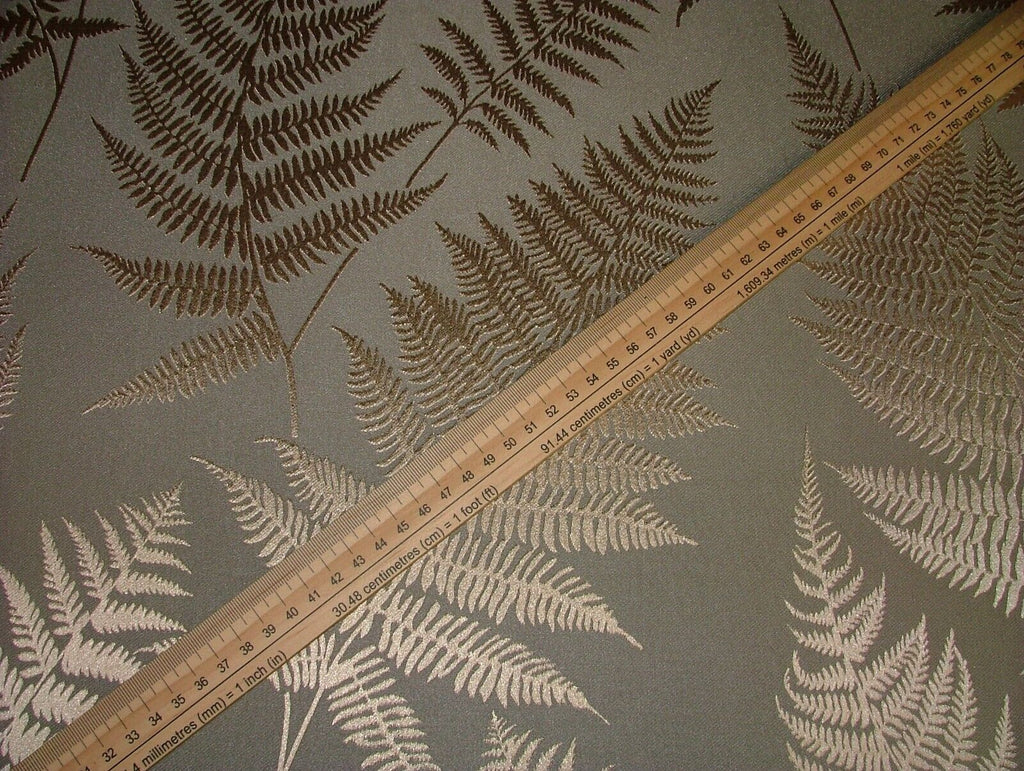 16 Metre Gold Pewter Fern Jacquard Fabric Curtain Cushion Upholstery RRP £608.00