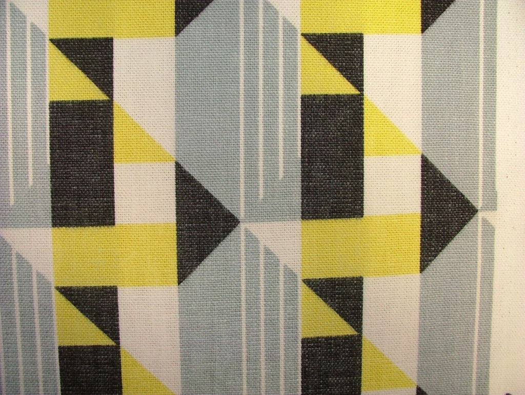 London Underground Piccadilly Charcoal Lime Fabric Curtain Upholstery Cushion