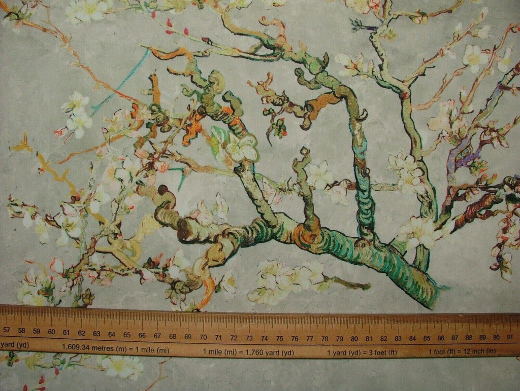 Japanese Cherry Blossom Tree Natural Velvet Fabric Curtain Upholstery Cushion