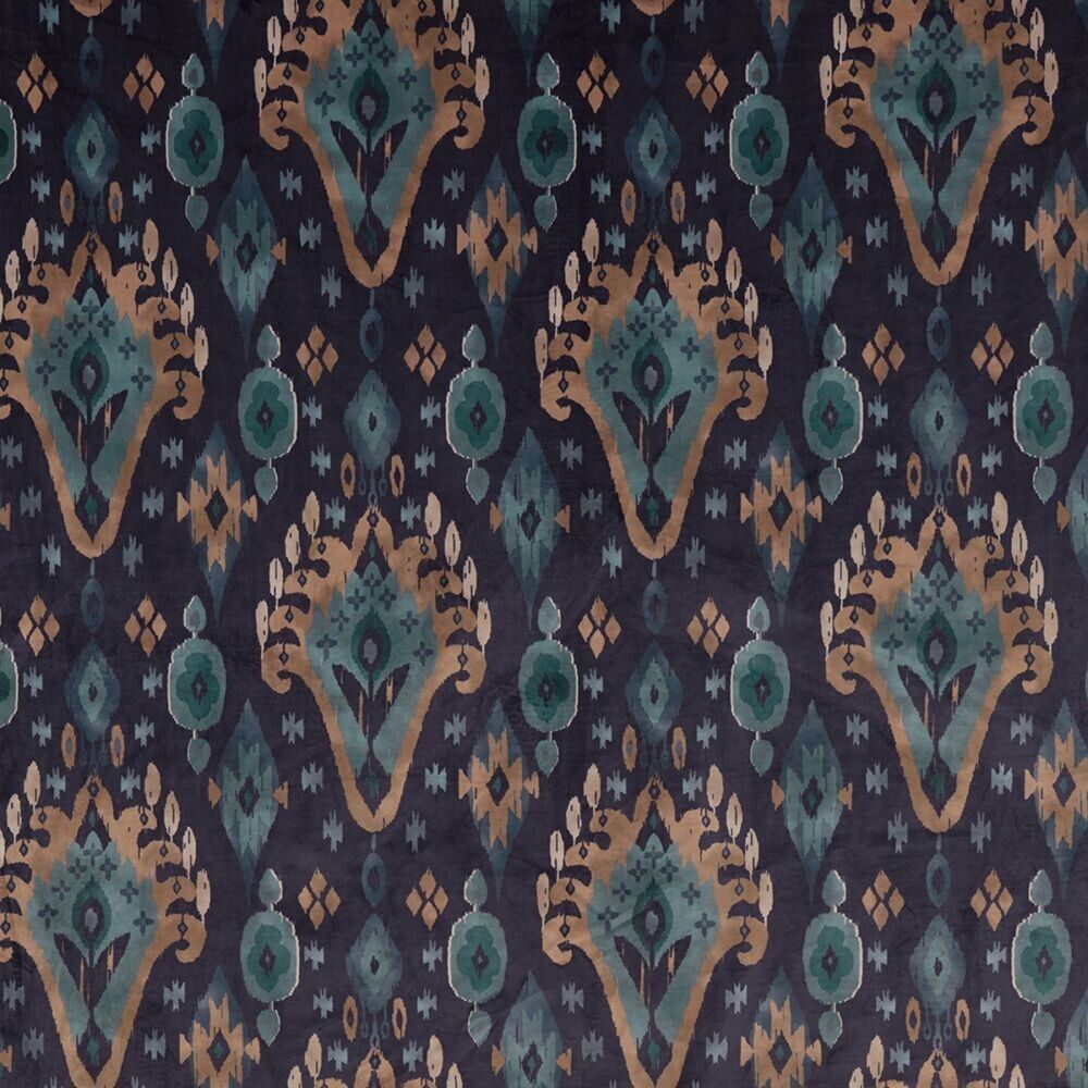 3 Metres iLiv Kasbah Navy Ikat Velvet Fabric Cushion Curtain Upholstery