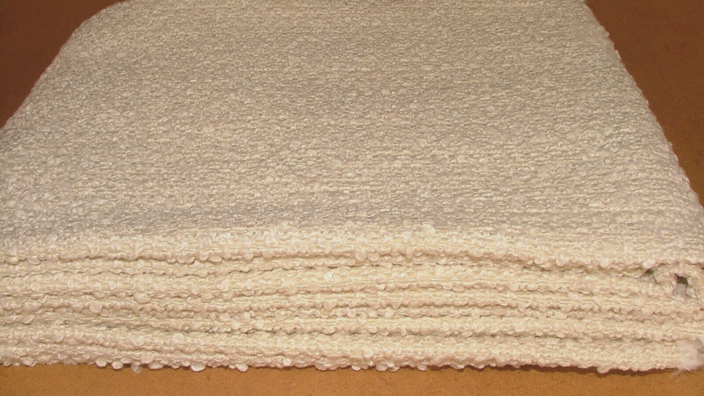 1.8 Metres Arlo Ivory Chunky Boucle Woven Curtain Upholstery Cushion Fabric