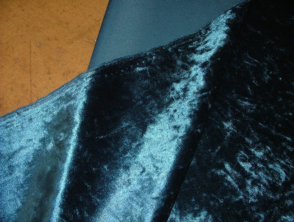 29 Metres Sapphire Blue Crushed Velvet Fabric Curtain Upholstery Cushion Use