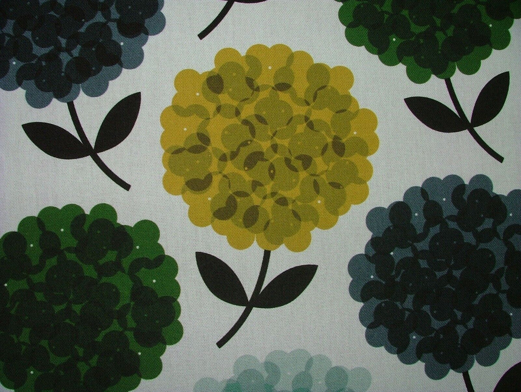 Orla Kiely Hydrangea Jade Cotton Curtain Upholstery Cushion Bag Making Fabric