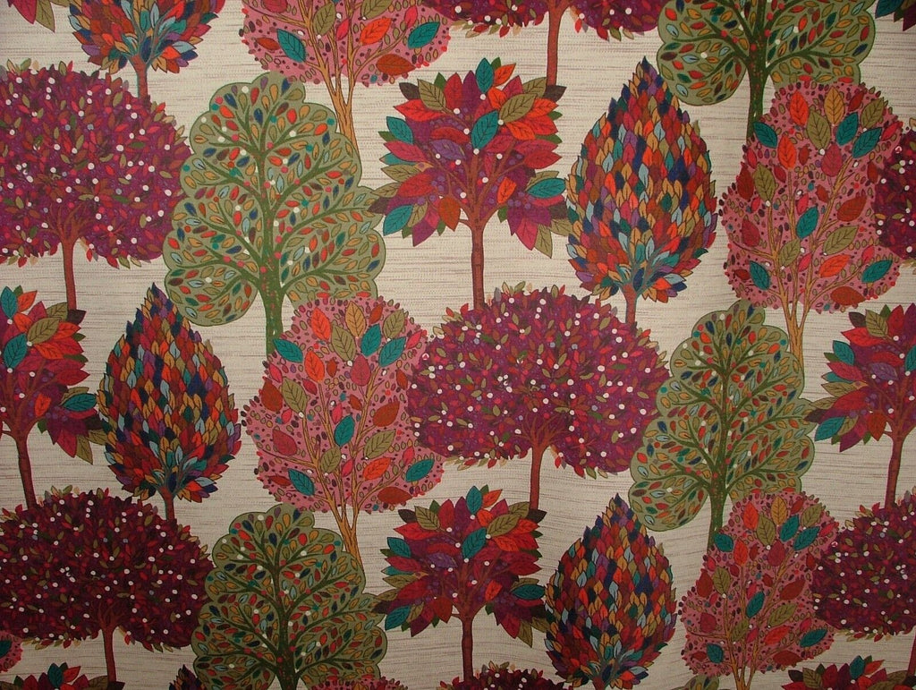 Foliage Fall Tree  Mulberry Velvet Designer Fabric Curtain Upholstery Cushion