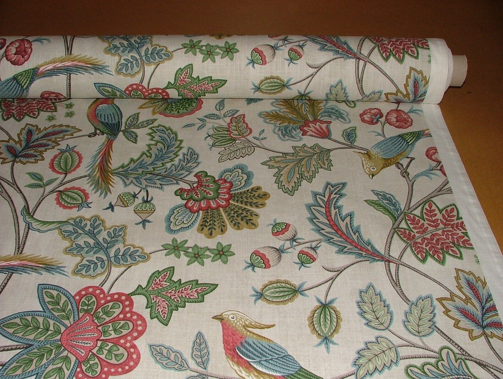 Chanterelle Chintz Ornate Bird Floral Cotton Curtain Upholstery Cushion Fabric