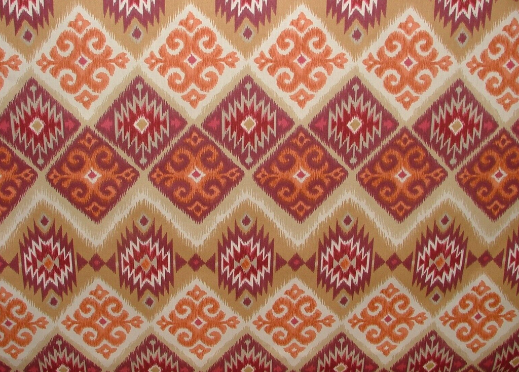 3.8 Metres iLiv Navajo Salsa Cotton Curtain Upholstery Cushion Craft Fabric