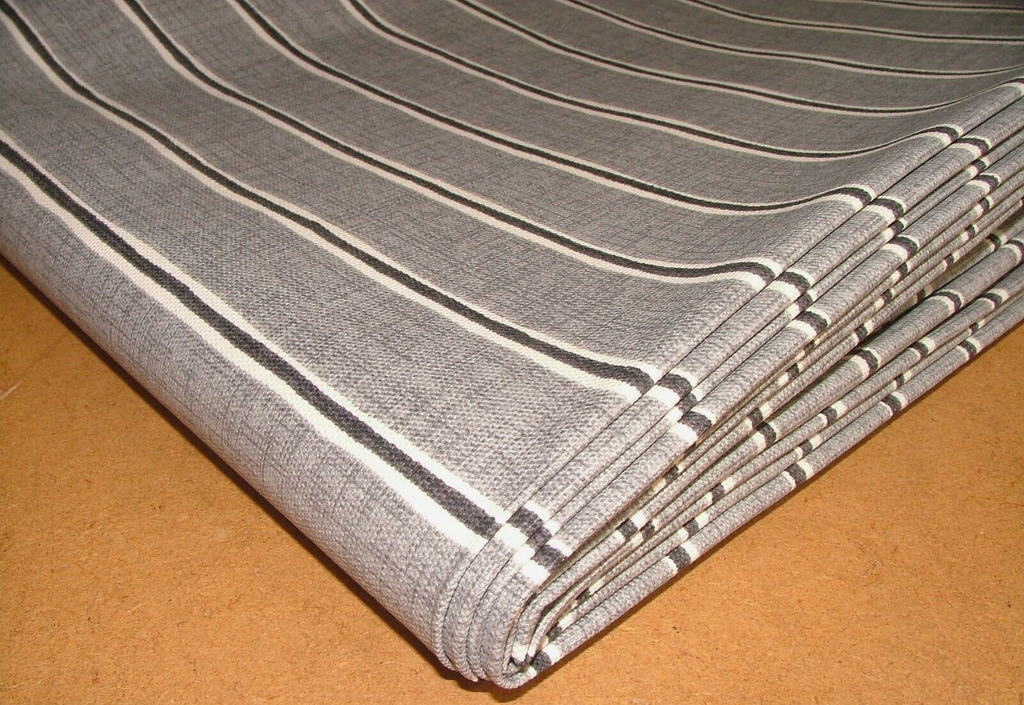 4.3 Metres iLiv Rowing Stripe Pewter Cotton Fabric Cushion Curtain Upholstery