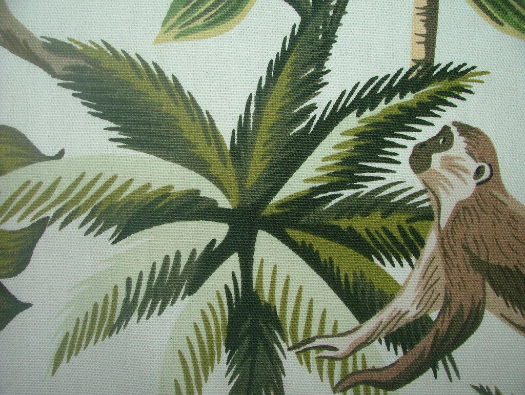 Tropical Monkey Botanical 100% Cotton Curtain Upholstery Cushion Blind Fabric