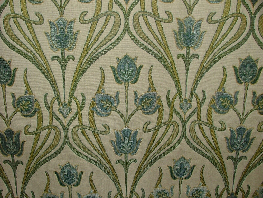 Art Nouveau Pugin Duckegg Woven Jacquard Curtain Upholstery Cushion Blind Fabric