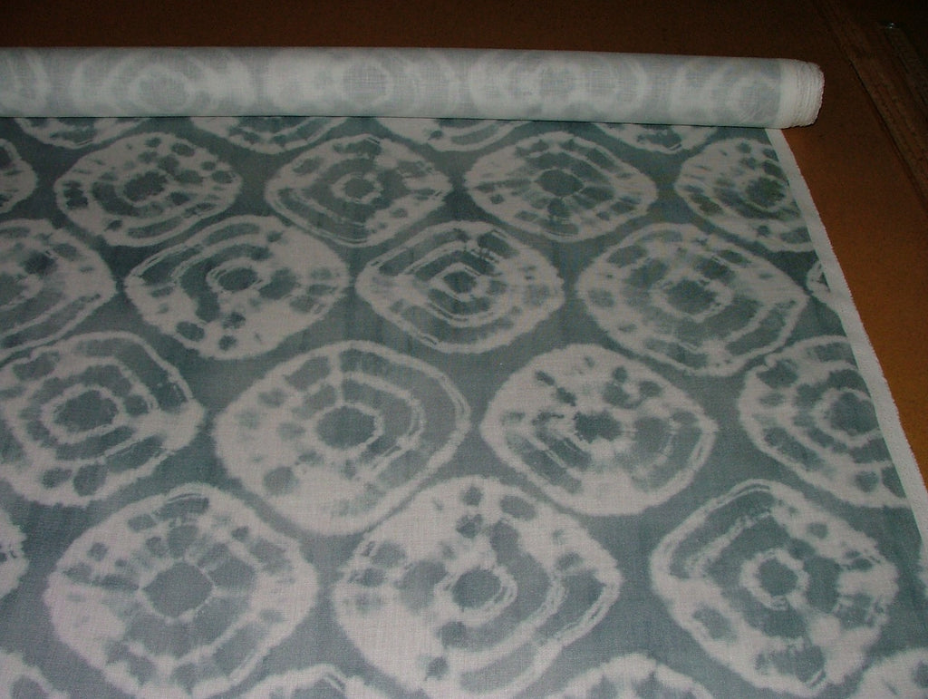 Mark Alexander Romo Fabric KALEIDOSCOPE ICEBURG Linen Curtain Use -  4 Metres4