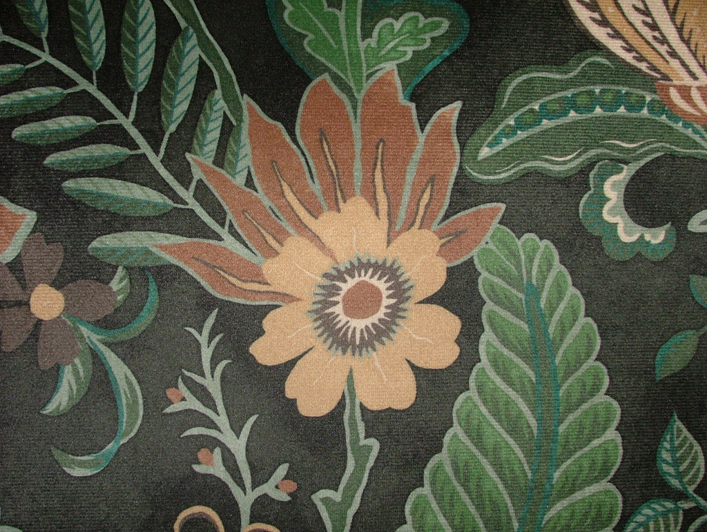 1 Metre iLiv Cantaloupe Forest Velvet Curtain Upholstery Cushion Blind Fabric7