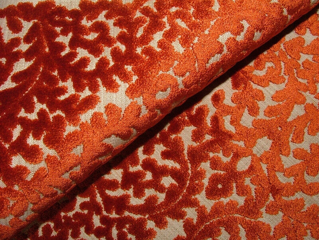 Indiene Henna Orange Extra Thick Velvet Fabric Curtain Upholstery Cushion Use
