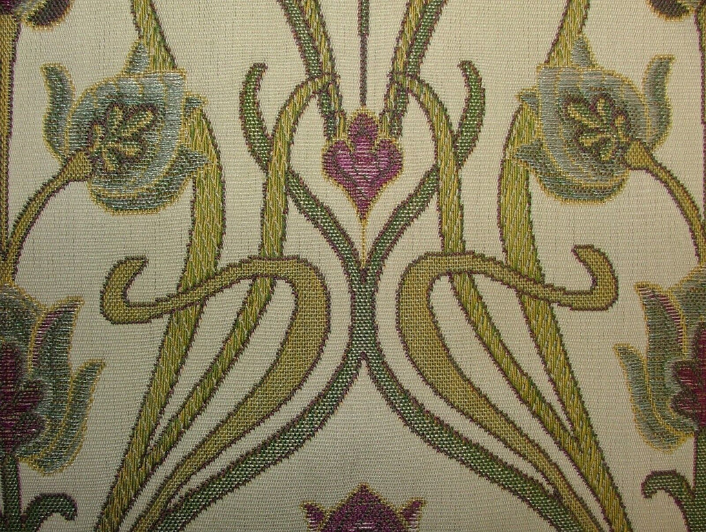 Art Nouveau Pugin Mulberry Woven Jacquard Curtain Upholstery Cushion Fabric