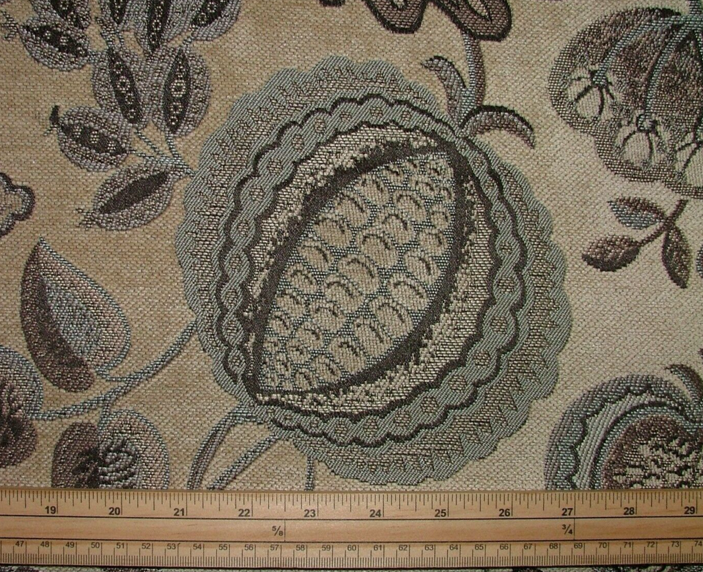 1.8 Metres Summer Fruits Dove Arts And Crafts Chenille Fabric Curtain Upholstery