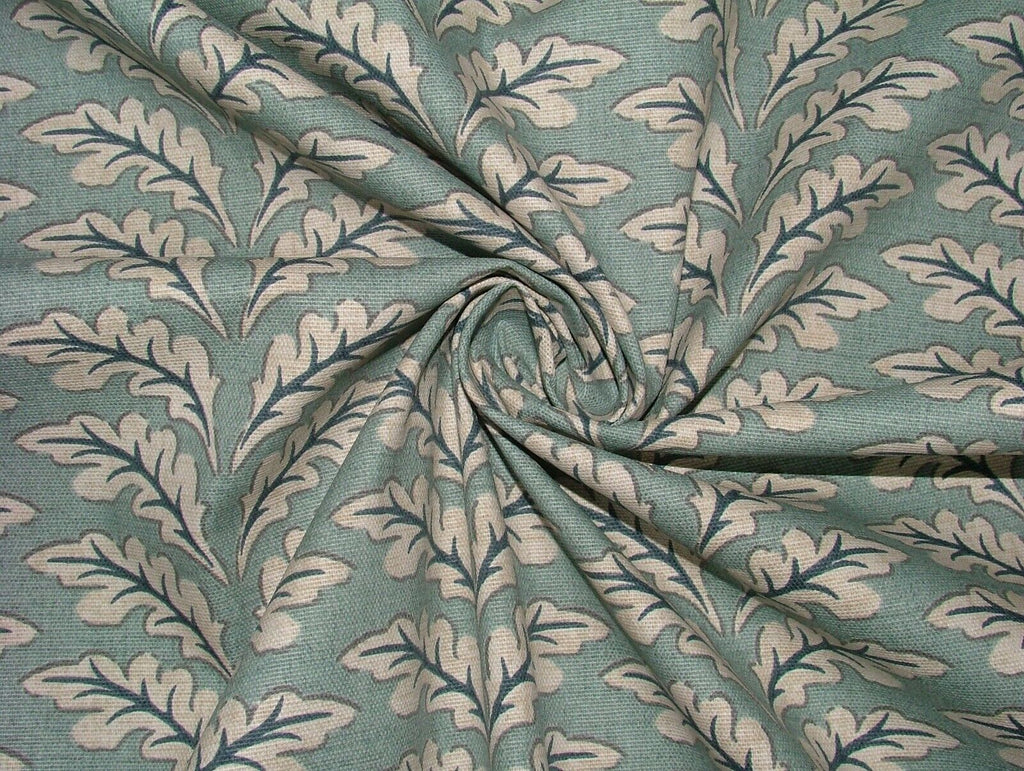 10 Metres Morris Leaf Glacier Cotton Curtain Upholstery Roman Blind Fabric