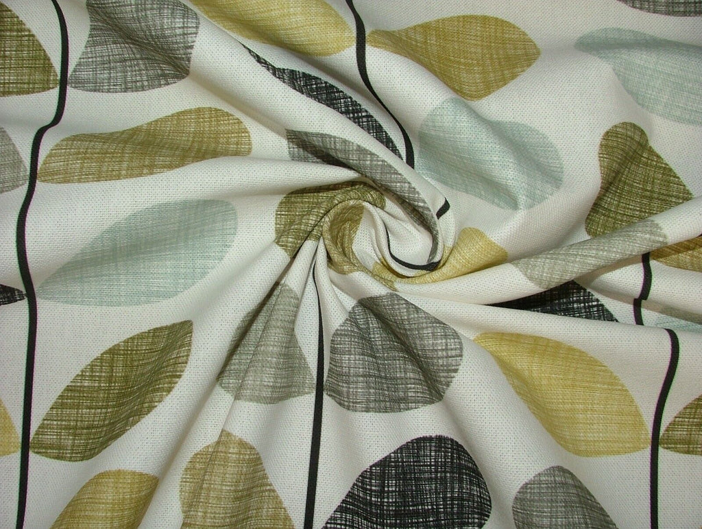 Orla Kiely Scribble Stem Seagrass And Duckegg Cotton Curtain Upholstery Fabric