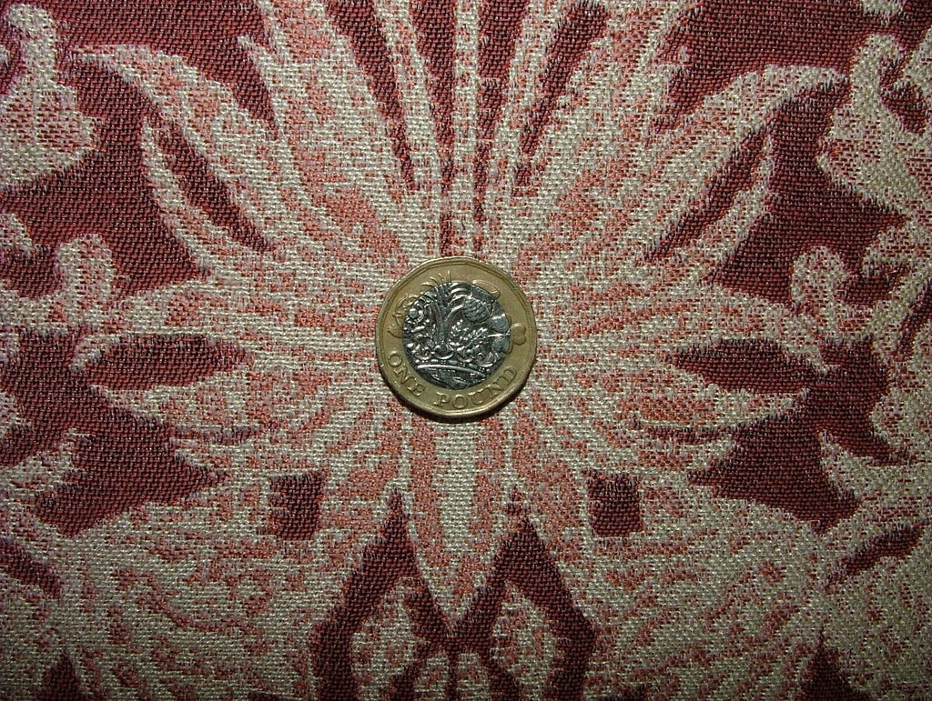 35 Metres Riverhill Claret Woven Jacquard Fabric Curtain Upholstery Cushion