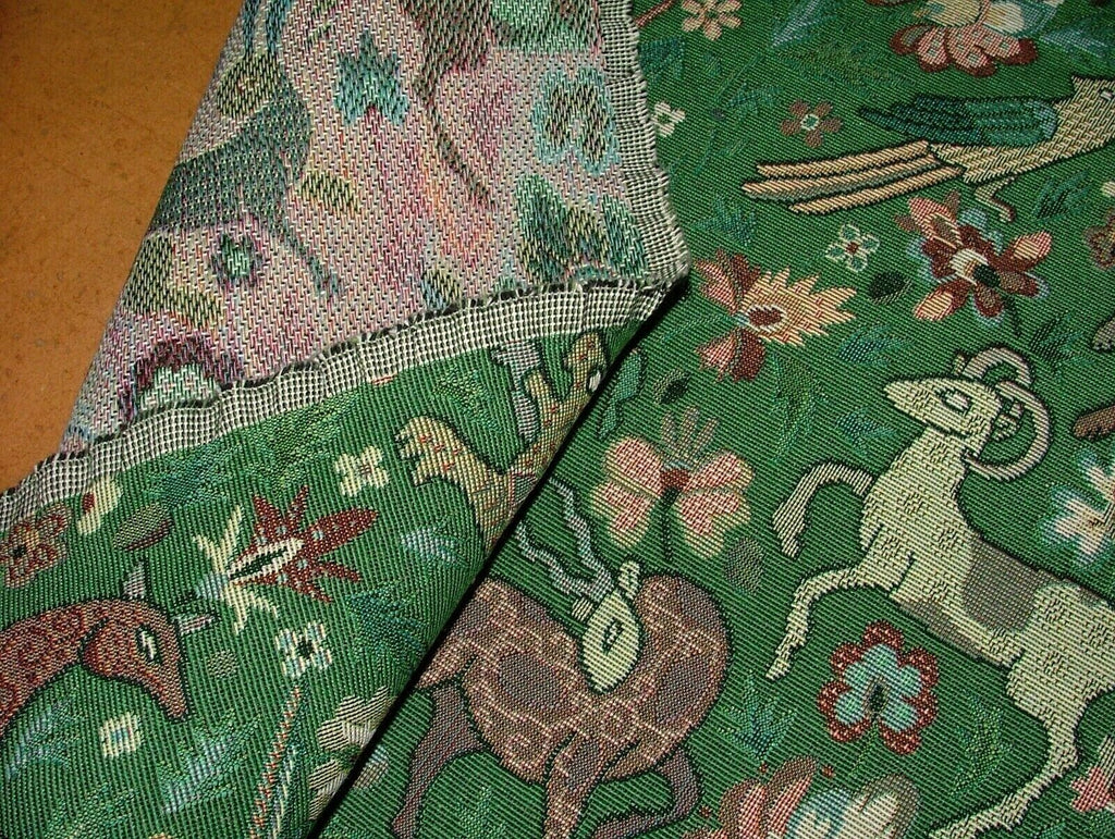 Tudor Forest Tapestry Green Fabric Curtain Upholstery Cushions Table Runner