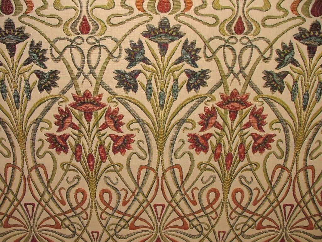 Art Nouveau Jewel Thick Designer Jacquard Curtain Upholstery Cushion Use Fabric