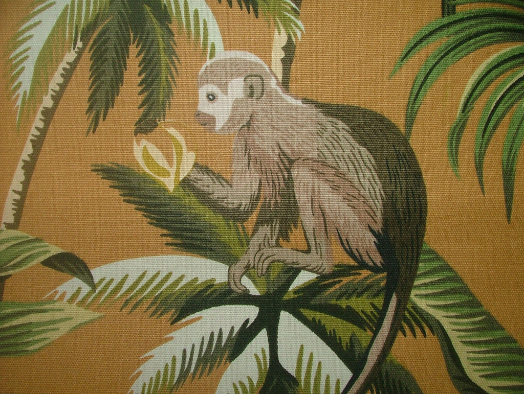 Tropical Monkey Botanical 100% Cotton Curtain Upholstery Cushion Blind Fabric