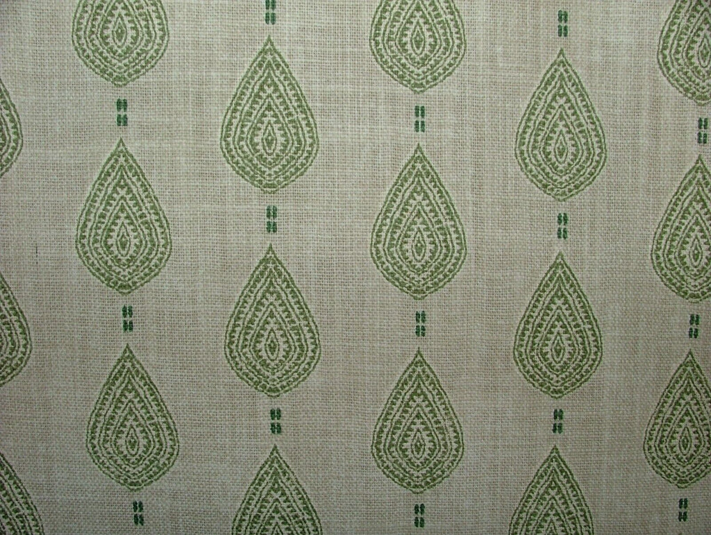 1.7 Metres iLiv Indo Sage Green Batik Leaf Fabric Curtain Cushion Upholstery