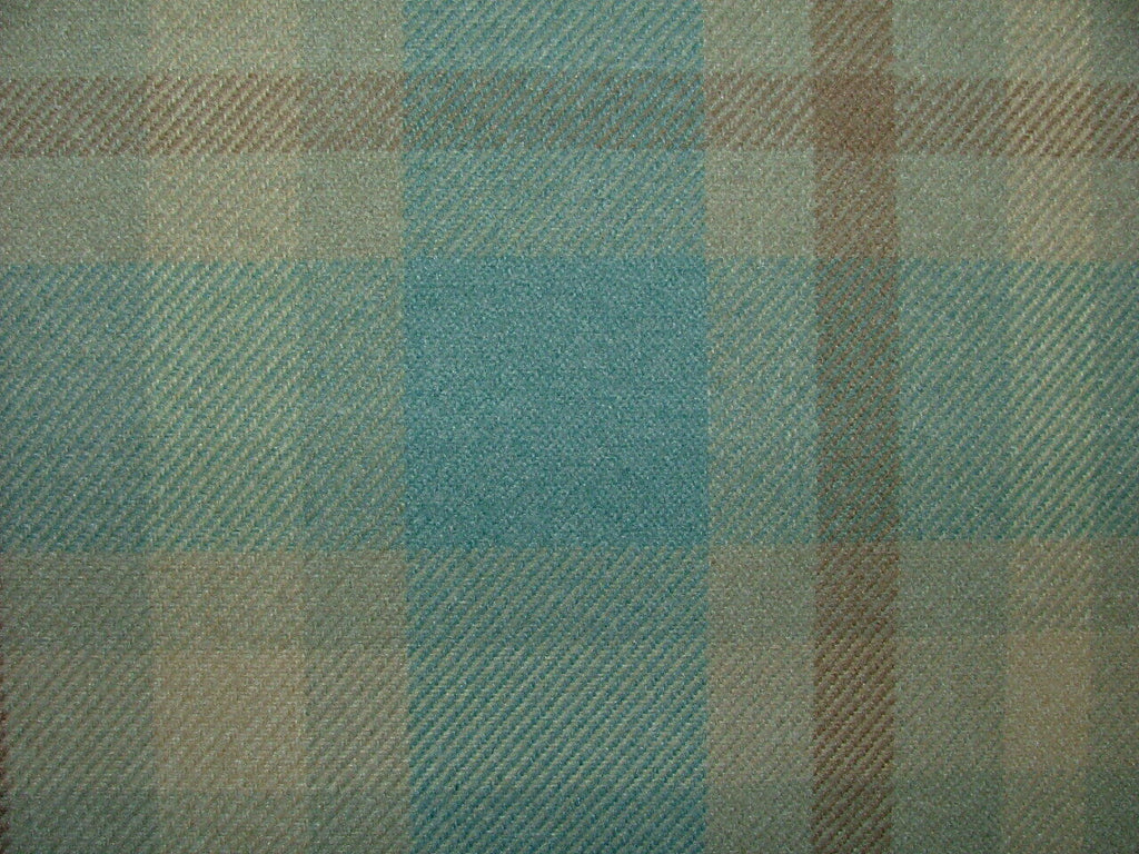 Tobermory Cornflower Wool Effect Thick Tartan Upholstery Curtain Cushion Fabric