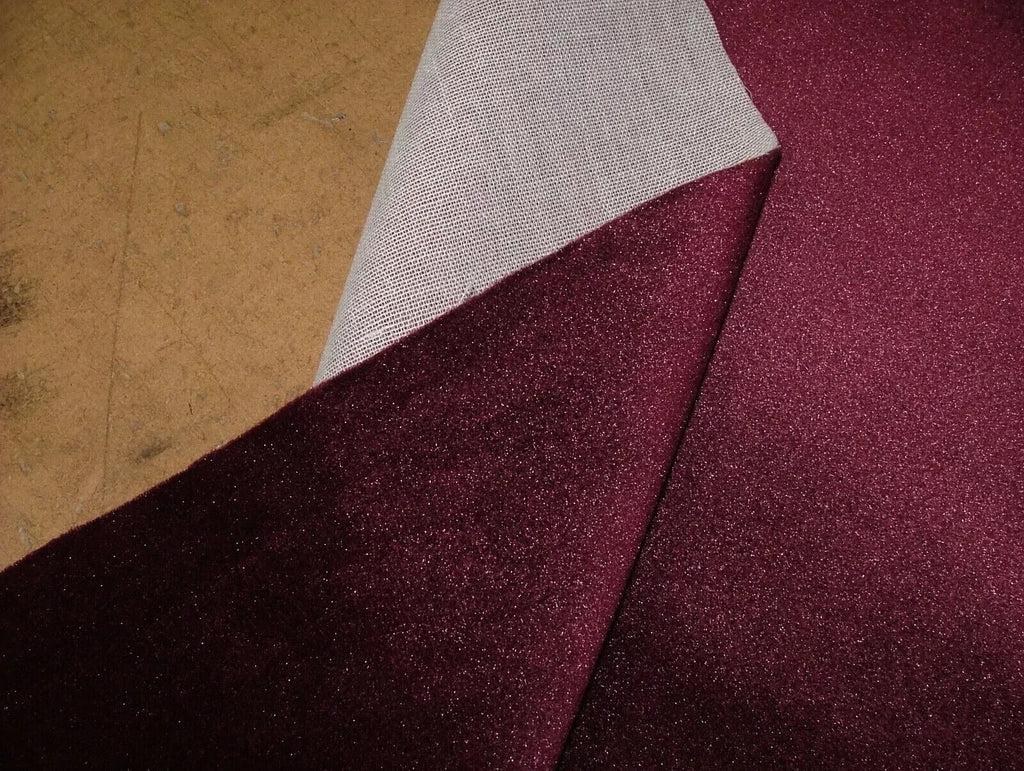 22 Metres iLiv Geneva Claret Plush Velvet Fabric Curtain Upholstery Cushion