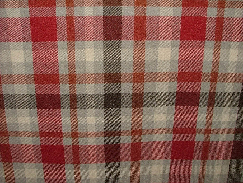 Tobermory Rosso Wool Effect Thick Tartan Upholstery Curtain Cushion Fabric