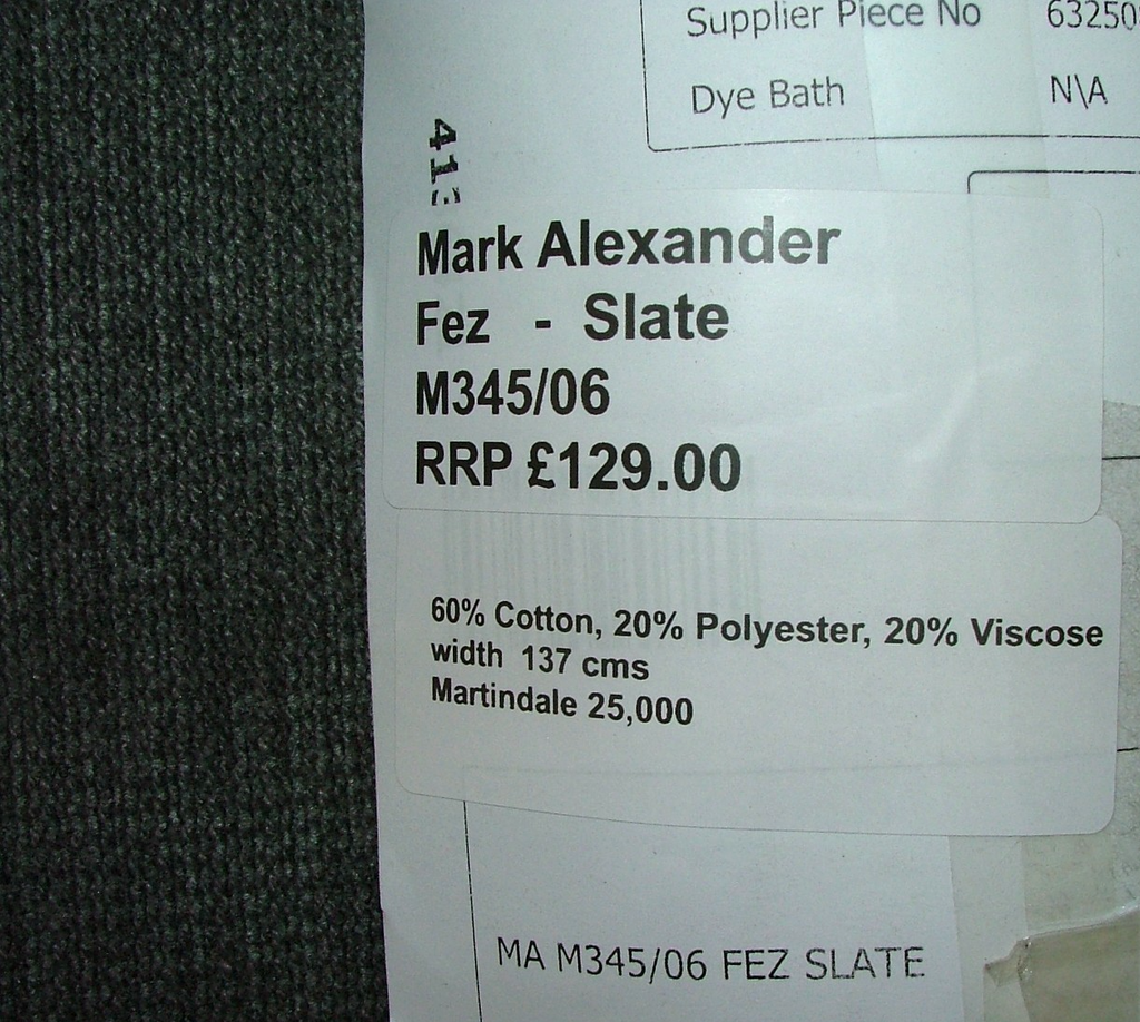 Mark Alexander Romo Fabric FEZ SLATE GREY CHENILLE Upholstery Cushion  1.5 Metre8