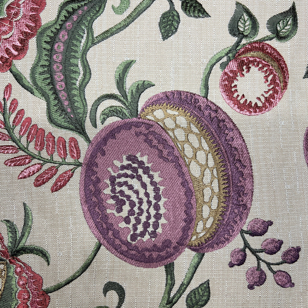 1.9 Metres iLiv Figs & Strawberry Thistle Embroidered Fabric Curtain Upholstery