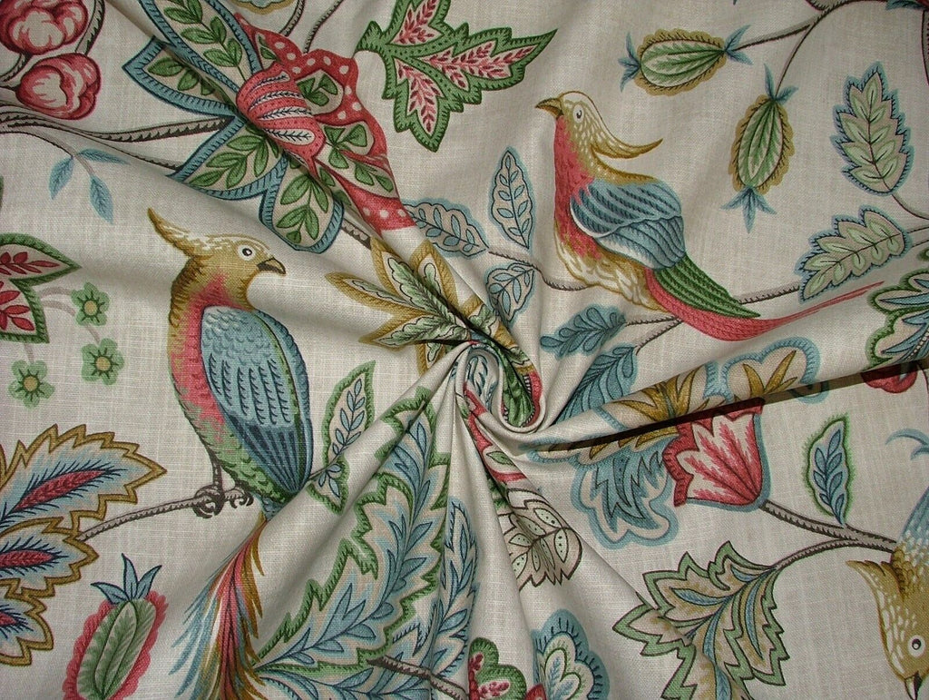 Chanterelle Chintz Ornate Bird Floral Cotton Curtain Upholstery Cushion Fabric