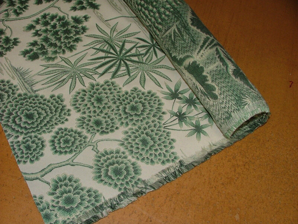 Japanese Oriental Tree Green Jacquard Fabric Curtain Upholstery Cushion Blind