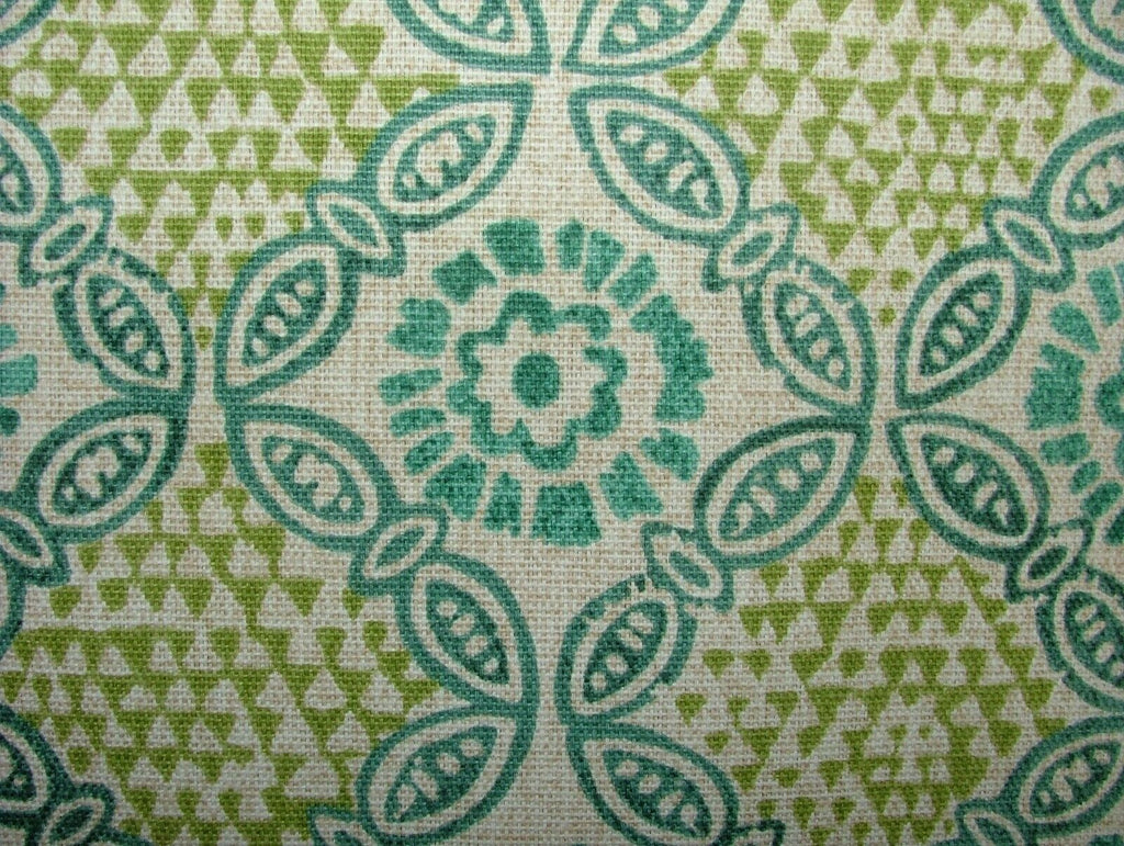 Grand Bazaar Opal Green Cotton Curtain Upholstery Cushion Roman Blind Fabric