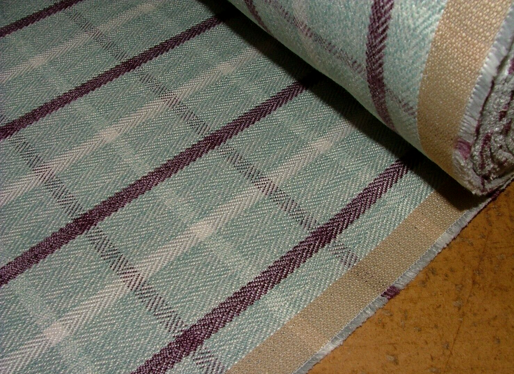 Duckegg Mulberry Herringbone Check Tartan Fabric Upholstery Cushion Curtain