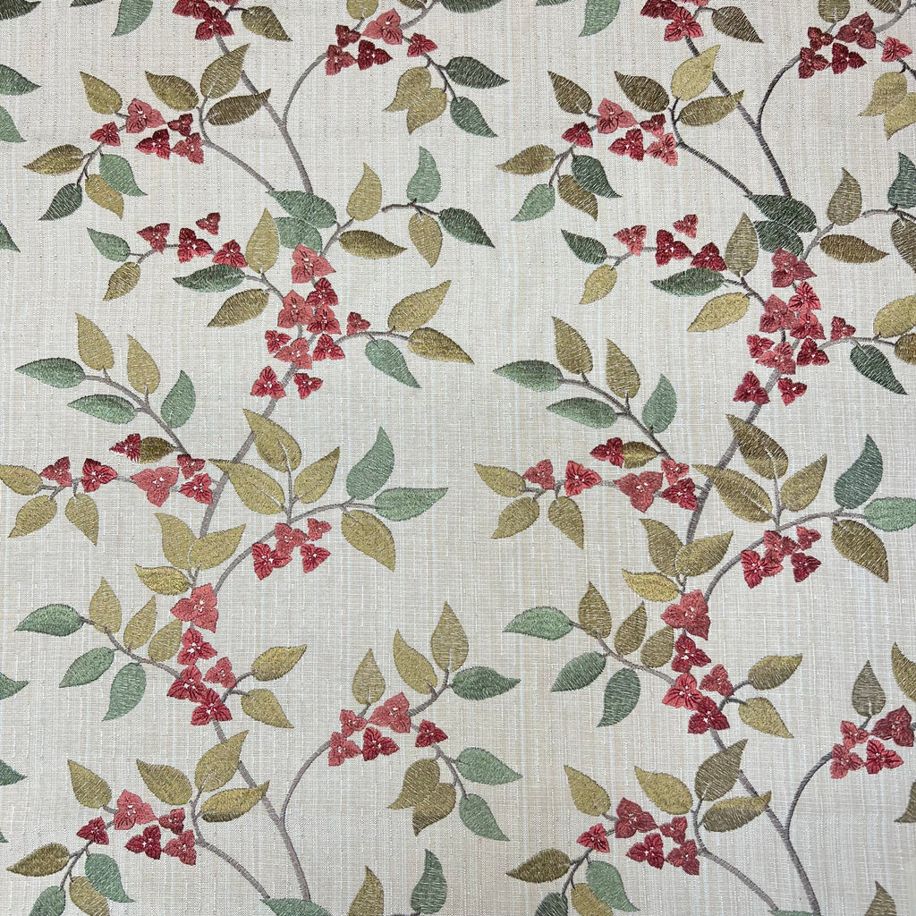 2,9M iLiv Bougainvillier Paprika Tissu Floral Brodé Rideau Rembourrage1