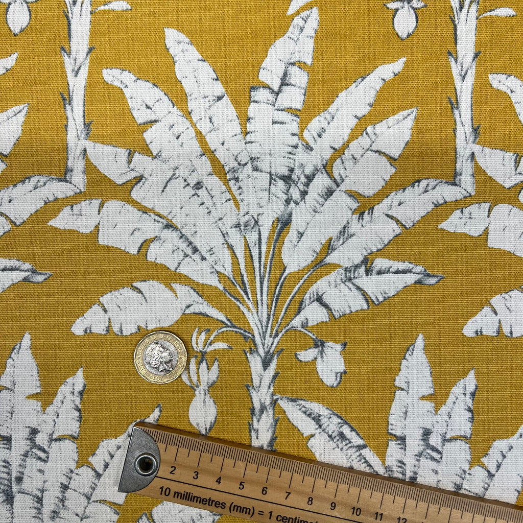 2.7 Metres iLiv Palm House Ochre 100% Cotton Fabric Cushion Curtain Upholstery8