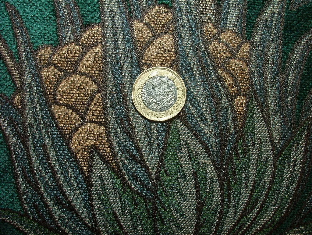 3.2 Metres Scottish Thistle Verdigris Chenille Fabric Curtain Cushion Upholstery