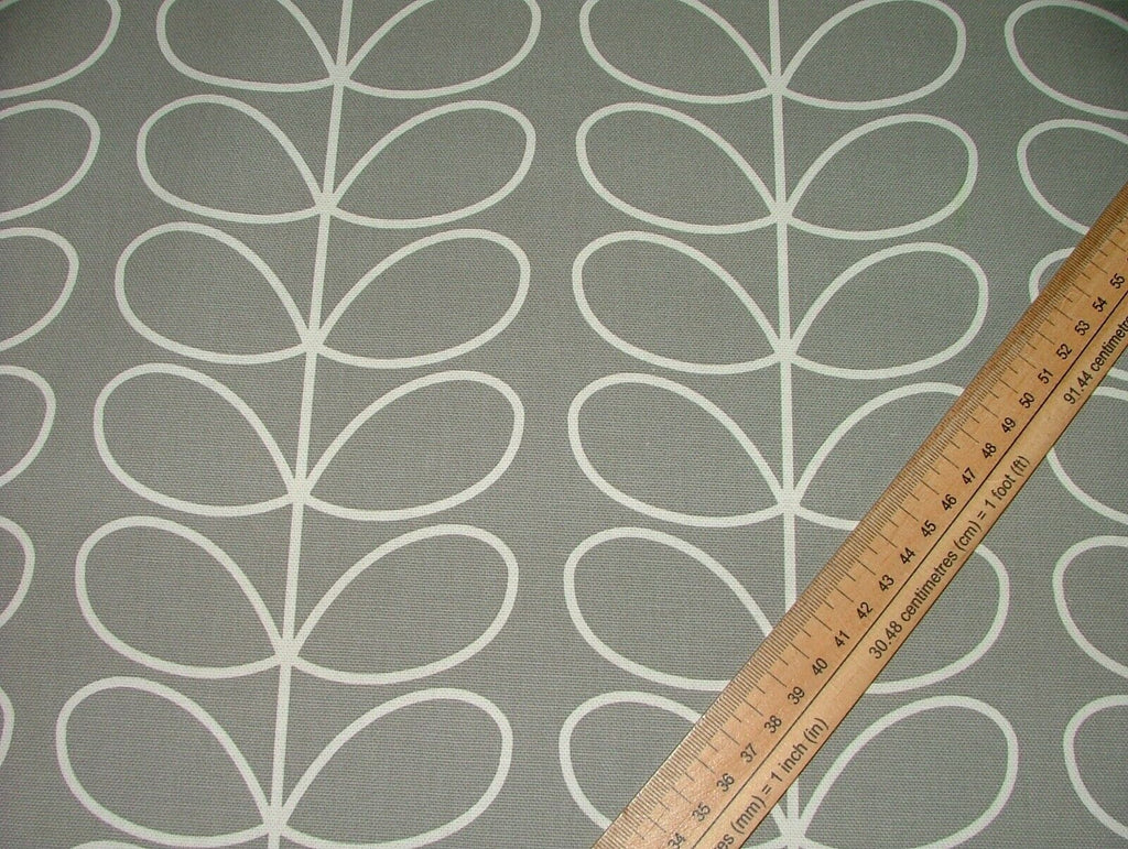 Designer Orla Kiely Linear Stem Silver Cotton Curtain Upholstery Craft Fabric