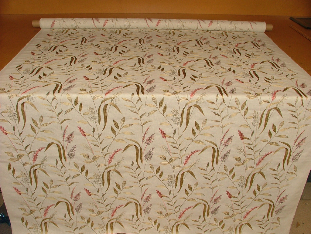 iLiv Embroidered Curtain Fabric 2.4 Metres Betony Rosewood Upholstery Cushion3