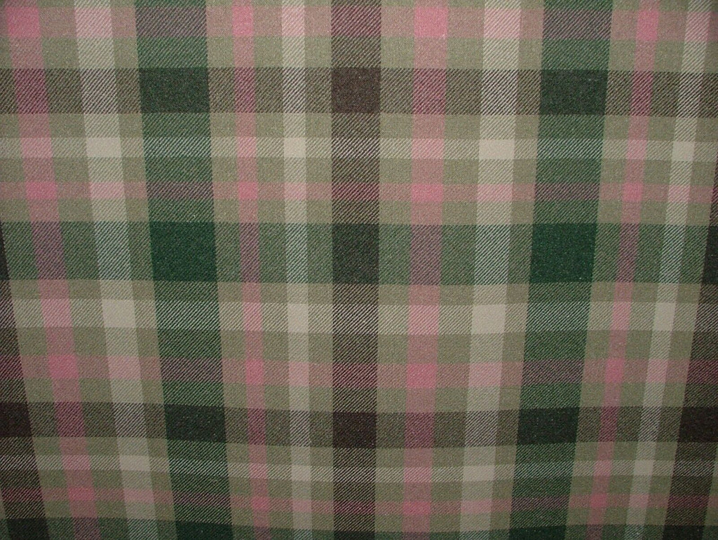 Tobermory Jade Wool Effect Thick Tartan Upholstery Curtain Cushion Fabric